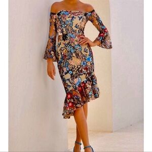 Alexia Ardmore sequin embroidered floral dress nwt